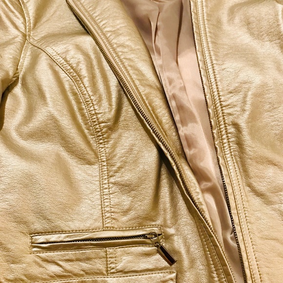 NEW🔥Metallic Nine West LEATHER Jacket - Picture 4 of 6